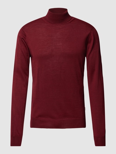 Casual Friday Gebreide pullover met labeldetail Bordeaux - 2