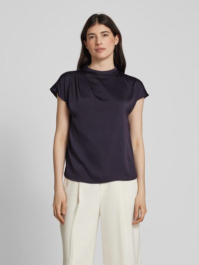 comma Regular Fit Blusenshirt mit Raffungen Marine 4