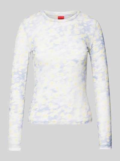 HUGO Longsleeve mit Allover-Muster Modell 'Diralina' Hellblau 2