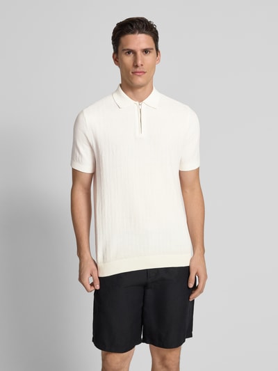 SELECTED HOMME Poloshirt mit kurzem Reißverschluss Offwhite 4