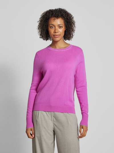 Jake*s Collection Gebreide pullover met ronde hals Fuchsia - 4