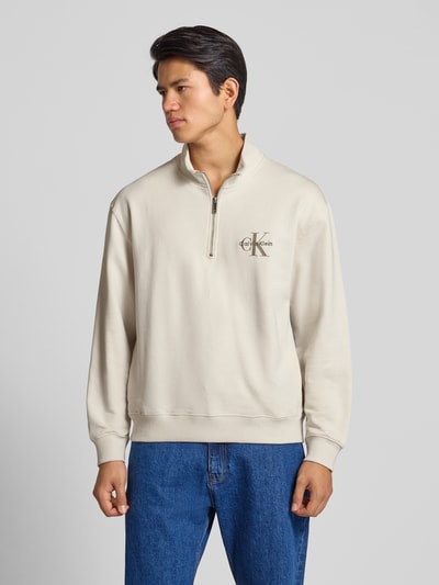Calvin Klein Jeans Sweatshirt met opstaande kraag Offwhite - 4