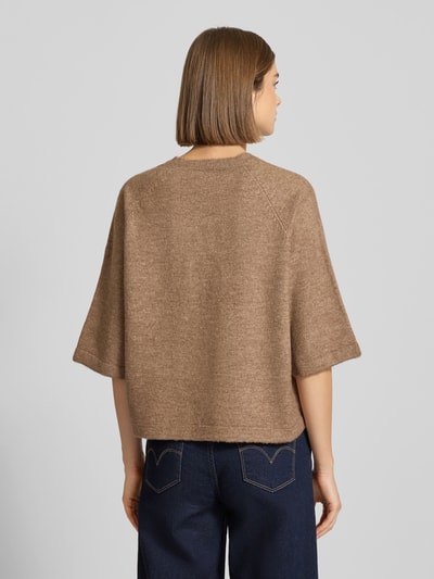 Only Regular Fit Pullover mit Fledermausärmeln Modell 'SIMONI' Taupe Melange 5