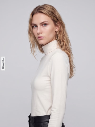 Marc O'Polo DENIM Regular Fit Langarmshirt aus Baumwoll-Mix  Offwhite 3
