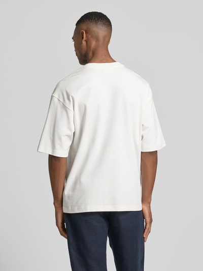 JAKE*S STUDIO MEN T-Shirt aus Bio-Baumwolle mit geripptem Rundhalsausschnitt Offwhite 5