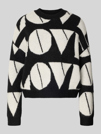 Vero Moda Regular Fit Strickpullover mit Woll-Anteil Modell 'LOVE' Black 2