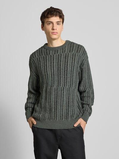Only & Sons Relaxed fit gebreide pullover van katoenmix, model 'FILL RLX' Antraciet - 4