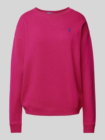 Polo Ralph Lauren Sweatshirt mit überschnittenen Schultern Fuchsia 2