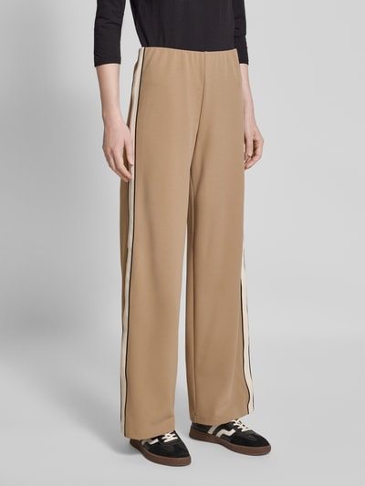 Vero Moda Wide leg sweatpants met contraststrepen, model 'BERLIN' Zand - 4