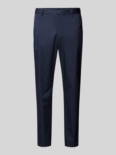 BOSS Regular fit pantalon in effen design, model 'Perin' Marineblauw - 2