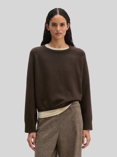 Marc O'Polo Pullover aus Wolle mit Raglanärmeln Dunkelbraun 4