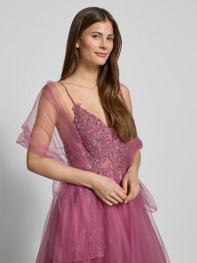 Mascara Abendkleid mit Ziersteinbesatz Rosa 3