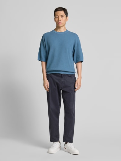 Jack & Jones Premium Gebreid shirt met ronde hals, model 'KALEB' Oceaanblauw - 1