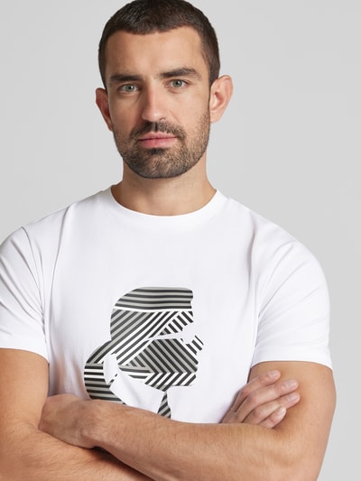 Karl Lagerfeld T-shirt z nadrukiem z logo Biały 3