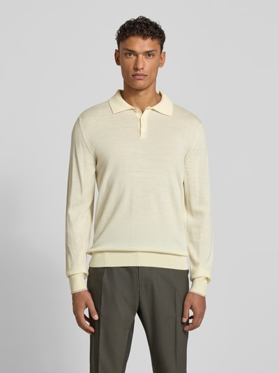 CRUNA Gebreide polo met kentkraag Offwhite - 4