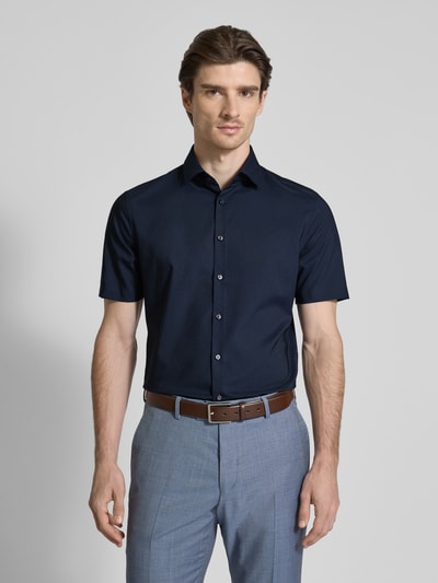 Jake*s Slim Fit Kurzarmhemd in kurzärmeligem Design Marine 4