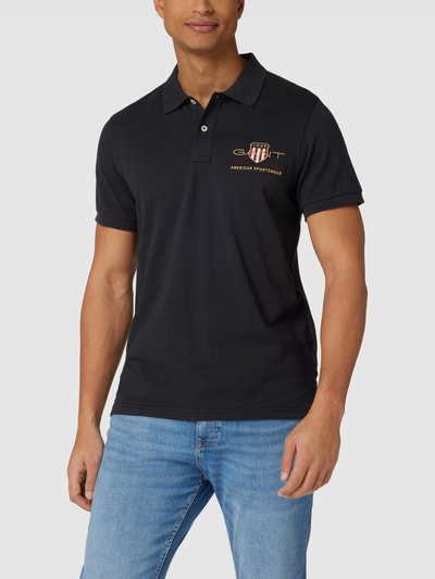 Gant Poloshirt mit Label-Stitching Schwarz 4