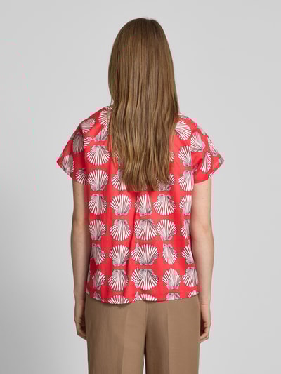 Christian Berg Woman Regular fit blouse met V-hals Lichtrood - 5