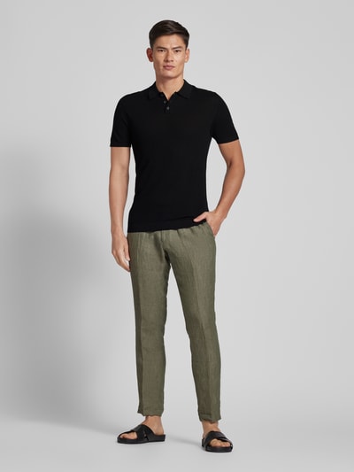 DRYKORN Slim Fit Poloshirt mit Strukturmuster Modell 'Triton' Black 1