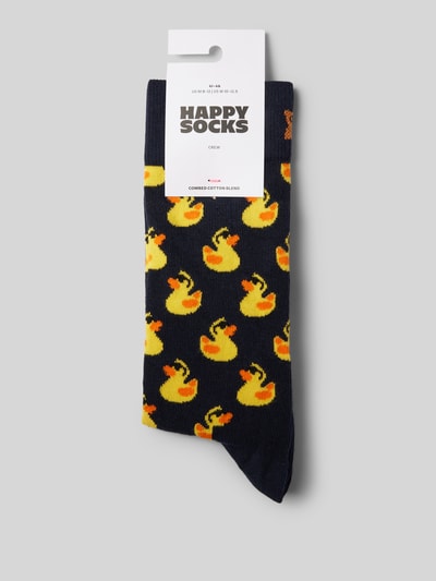 Happy Socks Socken mit Motiv-Stitching Modell 'Rubber Duck' Marine 3