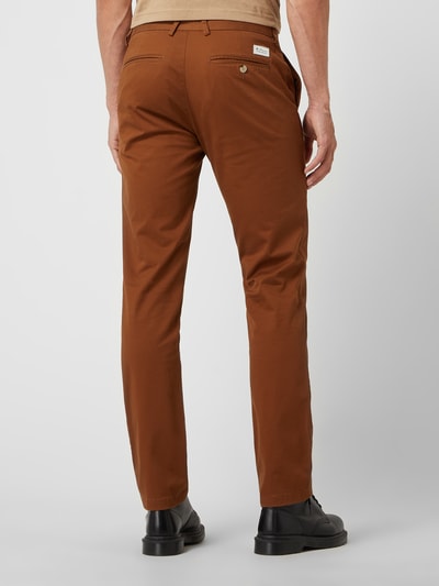 BEN SHERMAN Slim fit chino met stretch  Cognac - 5