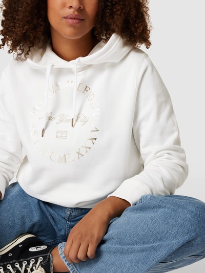 Tommy Hilfiger Curve PLUS SIZE Hoodie mit Label-Print Ecru 3