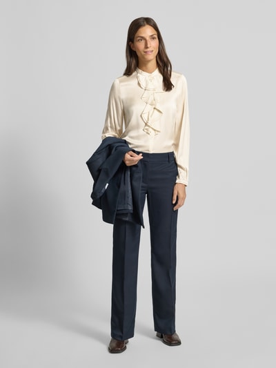 Milano Italy Regular fit blouse met ruches Offwhite - 1