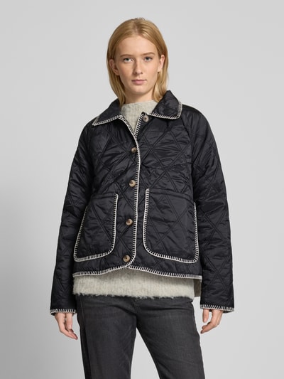 Pieces Regular Fit Steppjacke mit Statement-Nähten an Säumen Modell 'NAIMA' Black 4