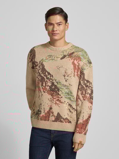 Scotch & Soda Sweter z dzianiny z prążkowanymi wykończeniami Średniobrązowy 4