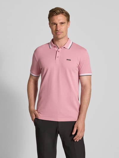 BOSS Green Regular Fit Poloshirt aus reiner Baumwolle Rosa 4