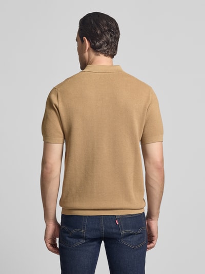 Christian Berg Men Slim Fit Poloshirt mit Strukturmuster Sand 5