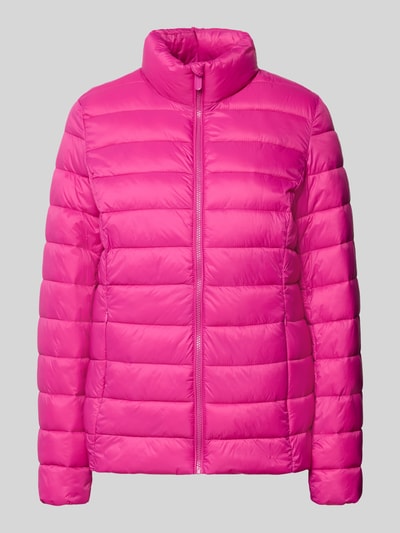 Produktfoto, fuchsia Gewatteerd jack met opstaande kraag, regular fit, ritssluiting, ritszakken, Christian Berg Woman Selection
