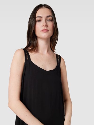 Pinklabel Mini-jurk van pure viscose met ajourpatroon Zwart - 3