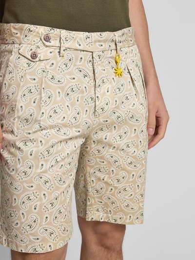 Manuel Ritz Szorty o kroju regular fit z kieszenią z patką Beżowy 3