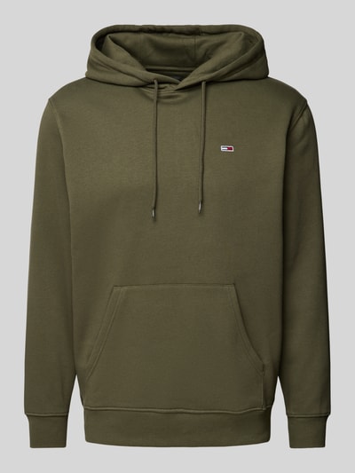 Tommy Jeans Regular fit hoodie met labelstitching Olijfgroen - 2