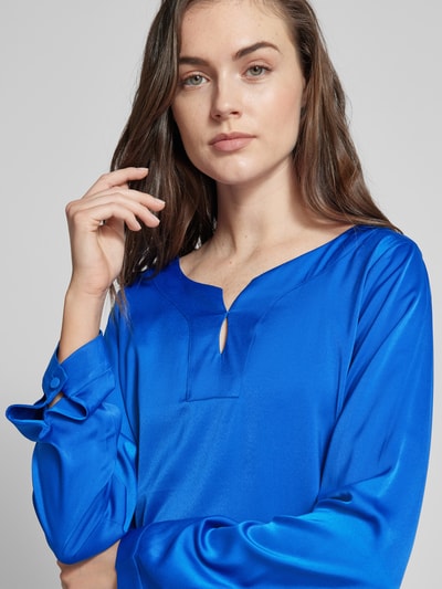 comma Blouse met tuniekkraag Koningsblauw - 3