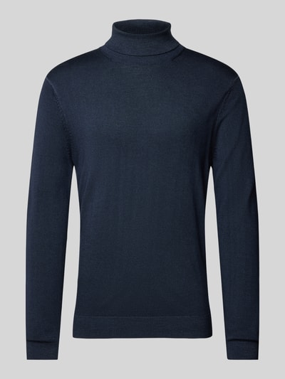 OLYMP Level Five Slim fit gebreide coltrui Marineblauw - 2