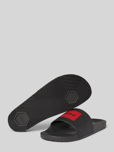 HUGO Slides mit Label-Print Modell 'Timein' Black 4