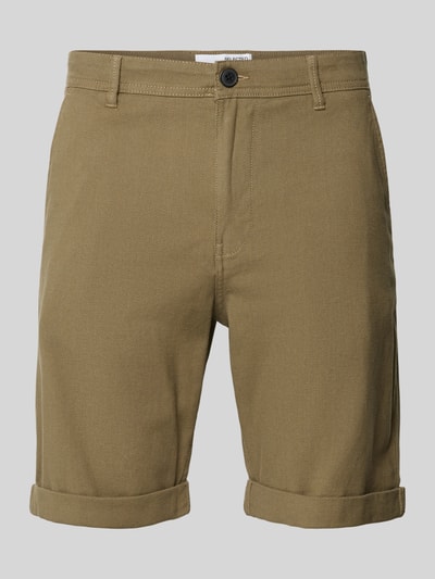 SELECTED HOMME Slim Fit Bermudas in unifarbenem Design Modell 'LUTON' Oliv 2