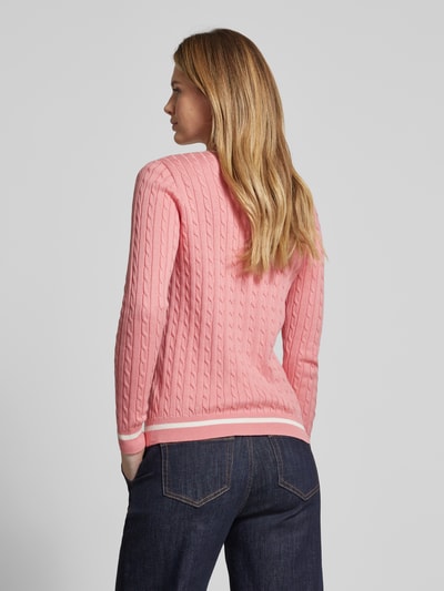 Christian Berg Woman Strickpullover mit gerippten Abschlüssen Pink 5