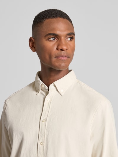 Christian Berg Men Freizeithemd mit Knopfleiste Offwhite 3