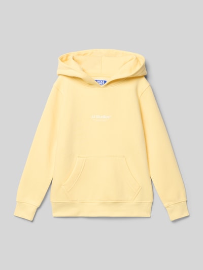Produktfoto, Hoodie mit Label-Print Modell 'SOHO' von JACK & JONES in zartem Gelb, Baumwoll-Mix, Regular-Fit, kinder, Label-Print