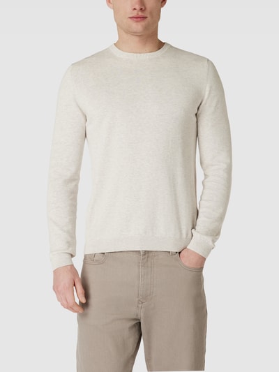 JOOP! Collection Sweter z dzianiny z okrągłym dekoltem model ‘Luxos’ Brudny biały 4