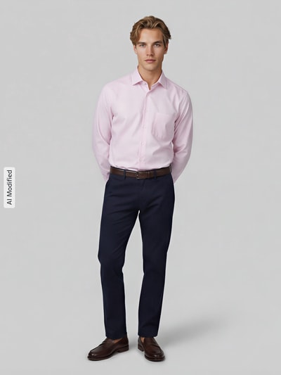 Seidensticker Slim Fit Businesshemd aus reiner Baumwolle Modell 'New Kent' Rose 1