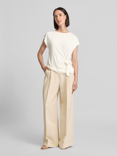 Oui T-shirt met knoopdetail Offwhite - 1