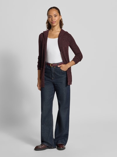VERO MODA Regular Fit Cardigan mit Kapuze Modell 'DOFFY' Dunkelrot 1