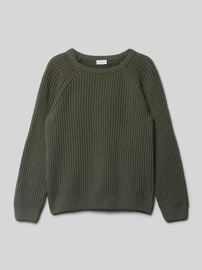 Name It Sweter z dzianiny z prążkowanymi wykończeniami Trzcinowy 1