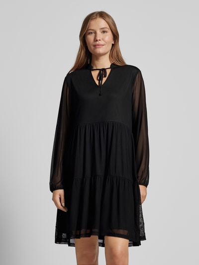 Vila Knielanges Kleid mit Schlüsselloch-Ausschnitt Modell 'VOLETTE' Black 4