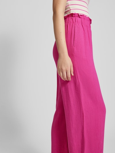 Only Culotte van een mix van viscose en linnen, model 'SOLVI' Fuchsia - 3