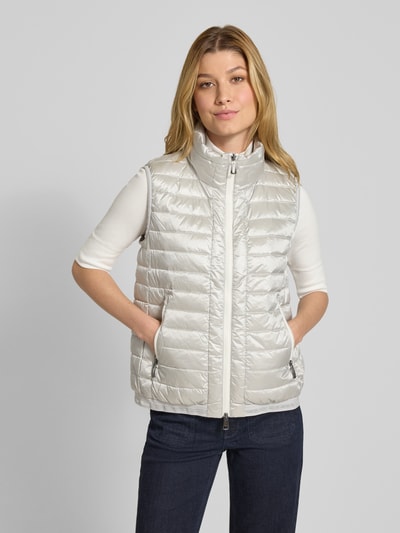 Marc Cain Bodywarmer met opstaande kraag en tweewegsritssluiting Zilver - 4